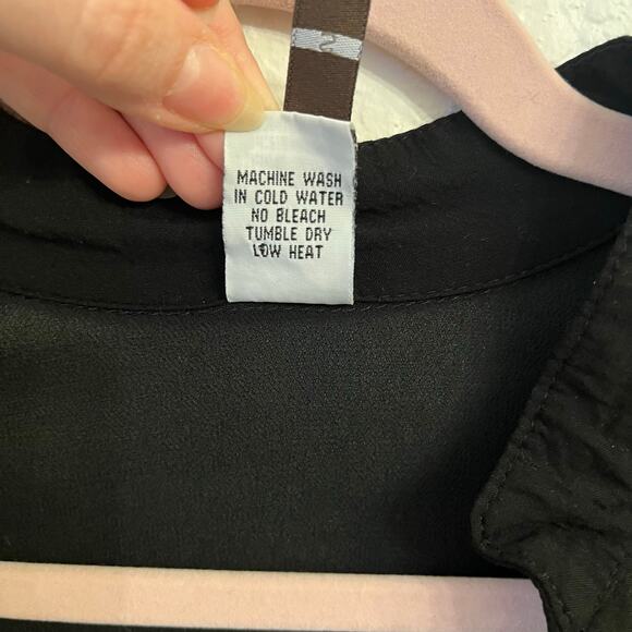 XCVI Tunic Shirtdress Small Black Sheer Minimalist Coverup Oversized Rayon - Picture 10 of 15